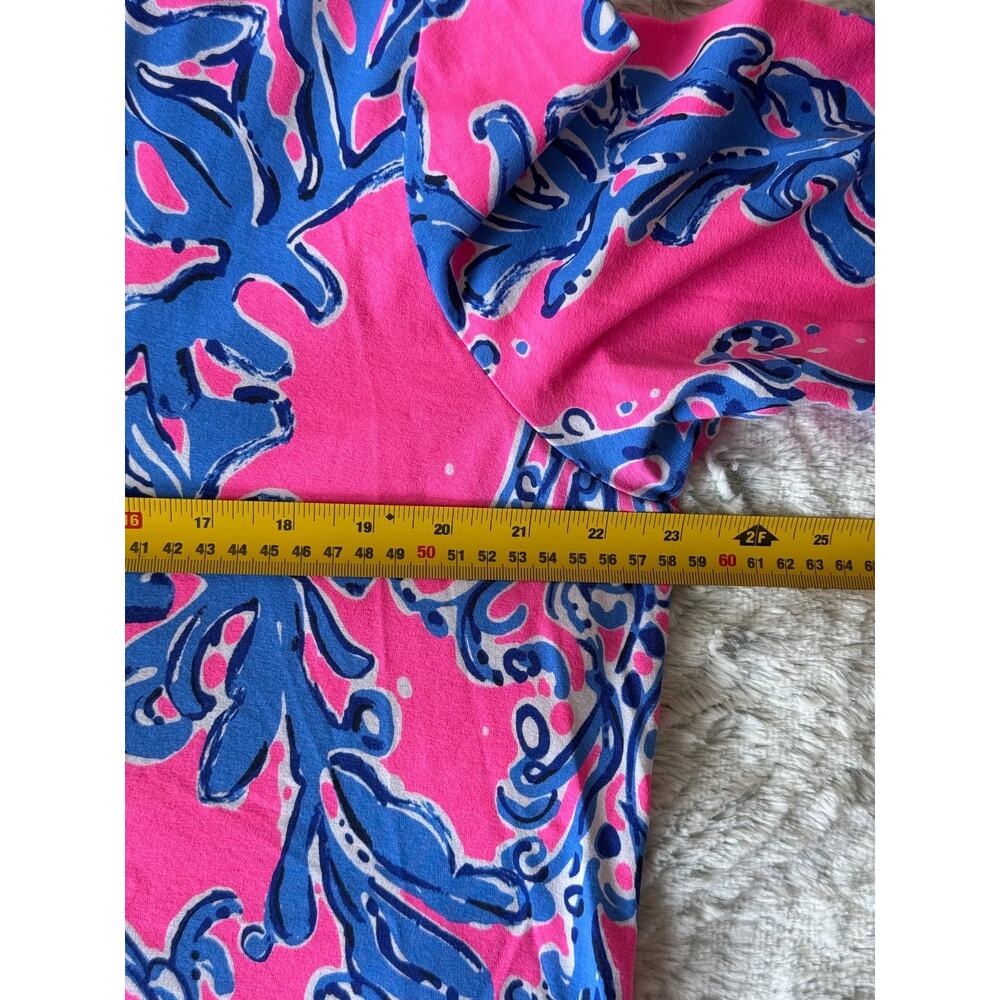 Lilly Pulitzer XL Pink Blue Jellyfish Print Tunic Top Preppy Coastal Resort - Picture 6 of 6